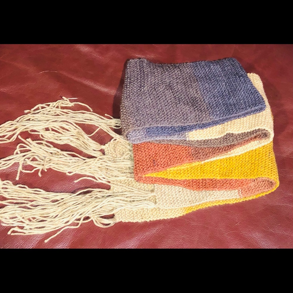 Hand knit extra long scarf